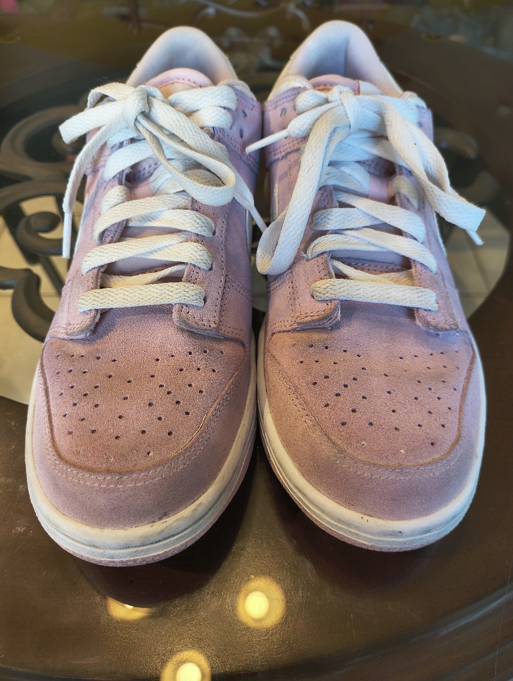 Pink Suede Nike Low Dunks - Picture 3 of 6